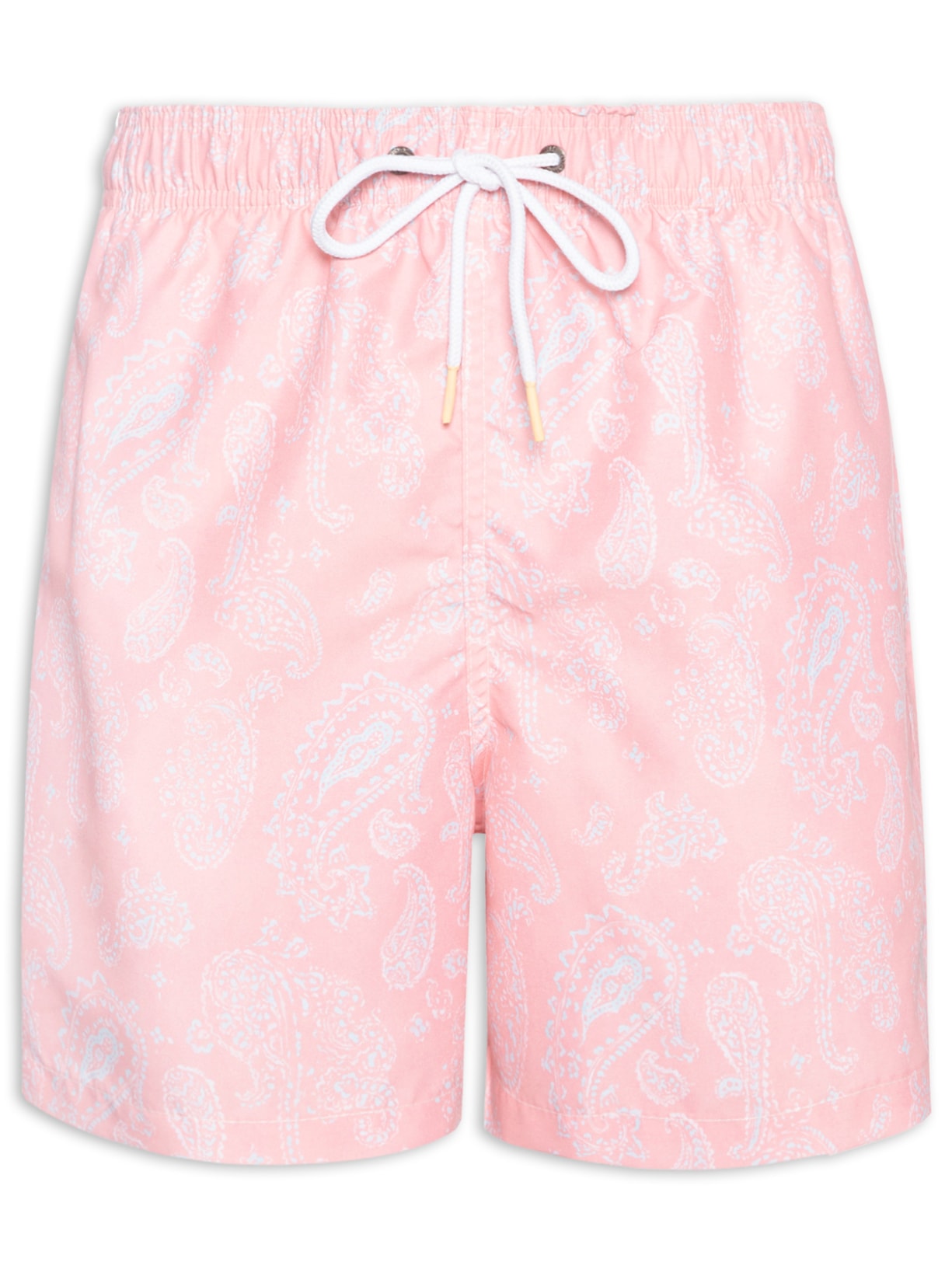 Short Masculino Praia Estampado Paisley - Laranja