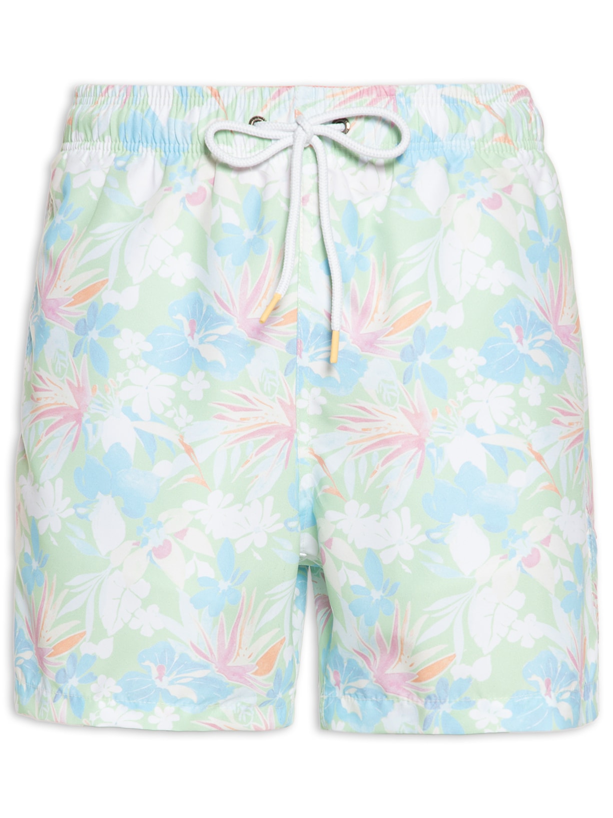 Short Masculino Praia Estampado Paris Flower - Verde