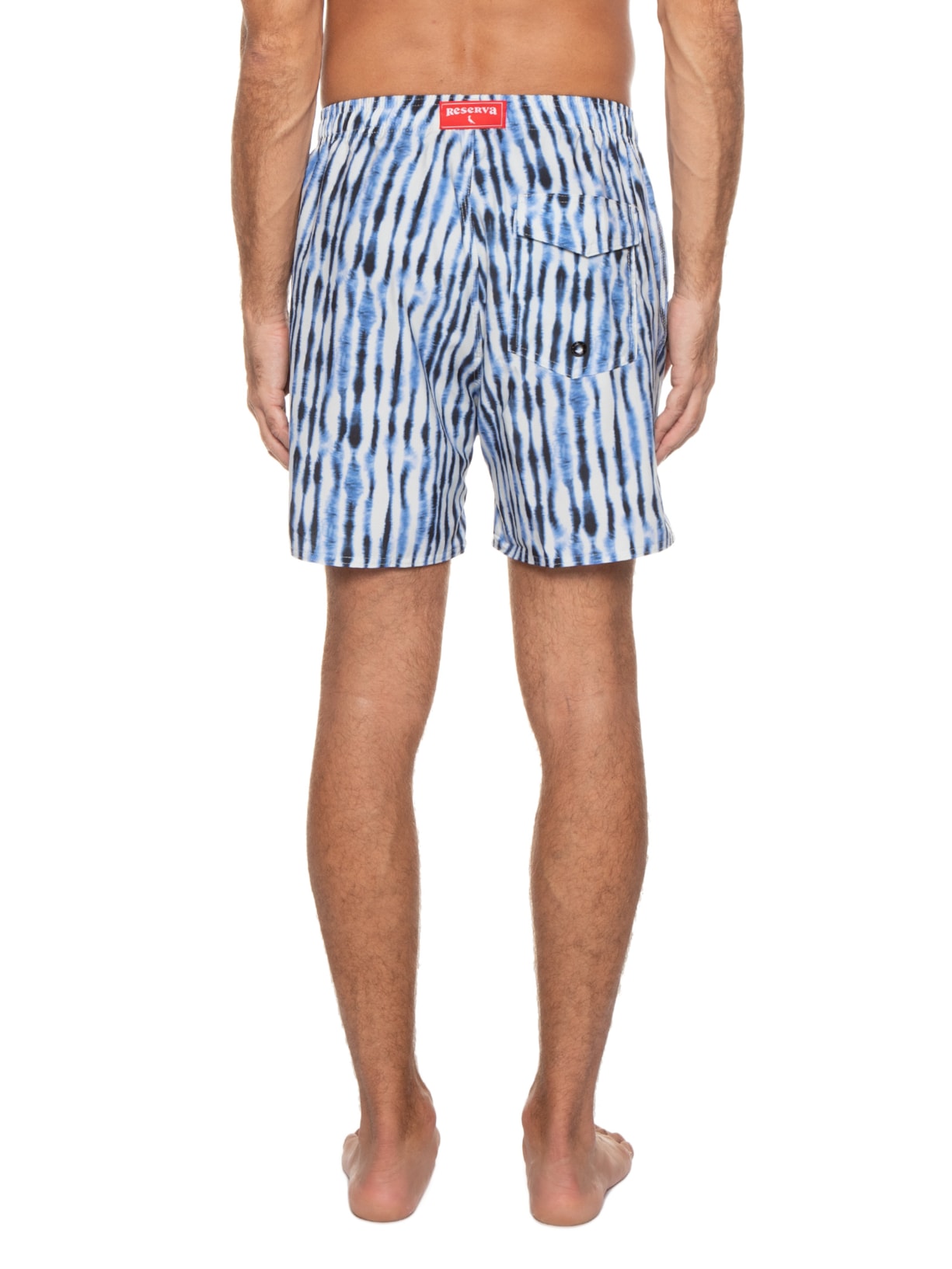 Short Masculino Praia Estampado Shibori Azul Reserva