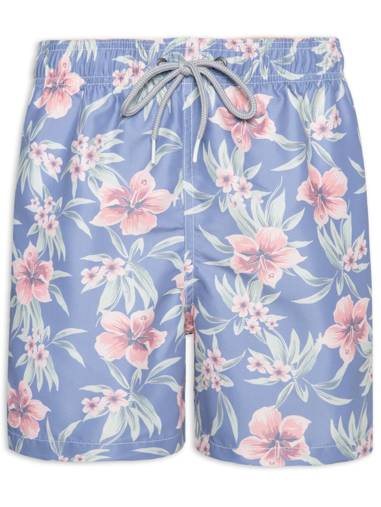 Short Masculino Praia Estampado Tropical - Azul