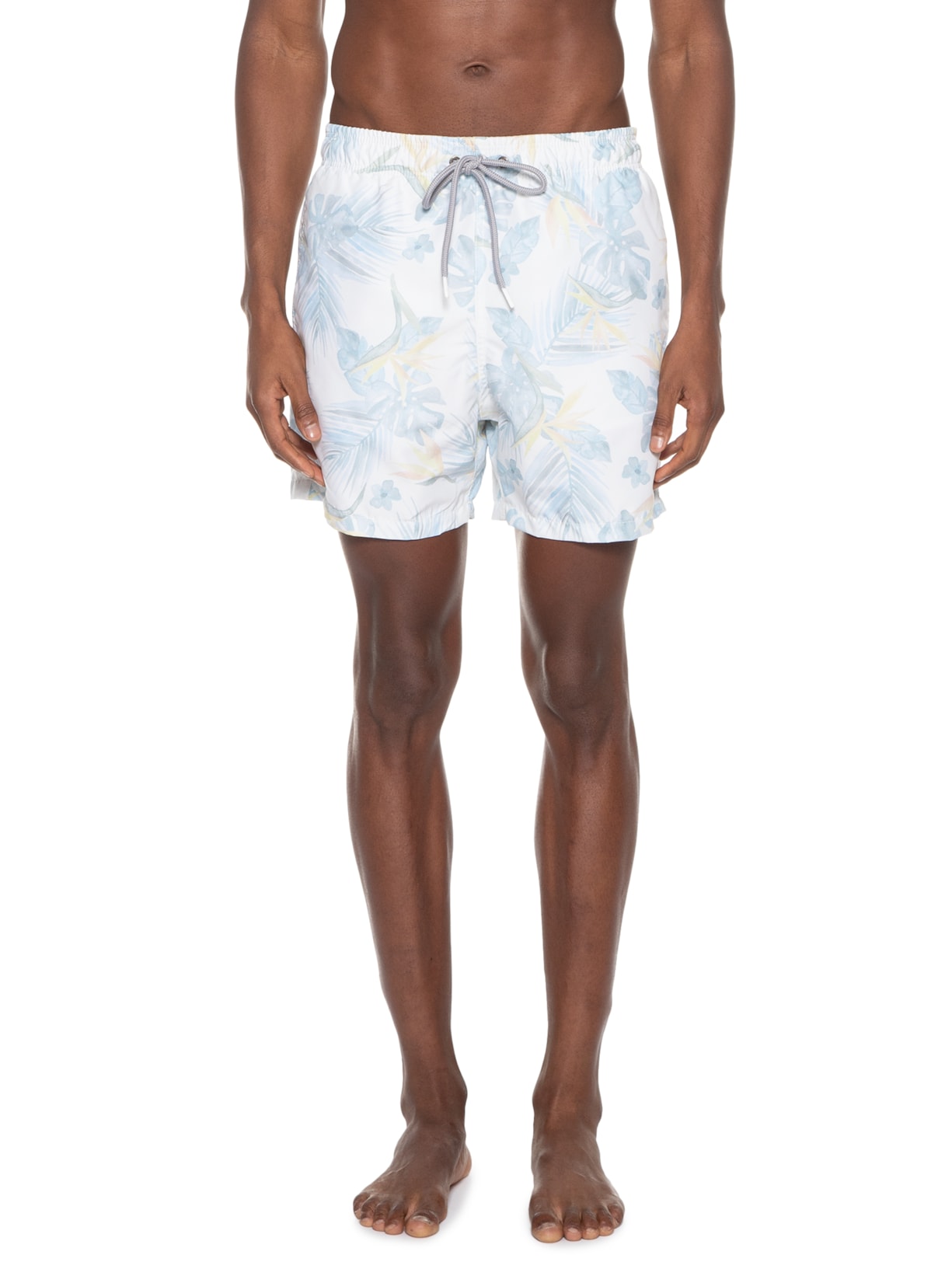 Short Masculino Praia Estampado Tropical Off White Pineapple