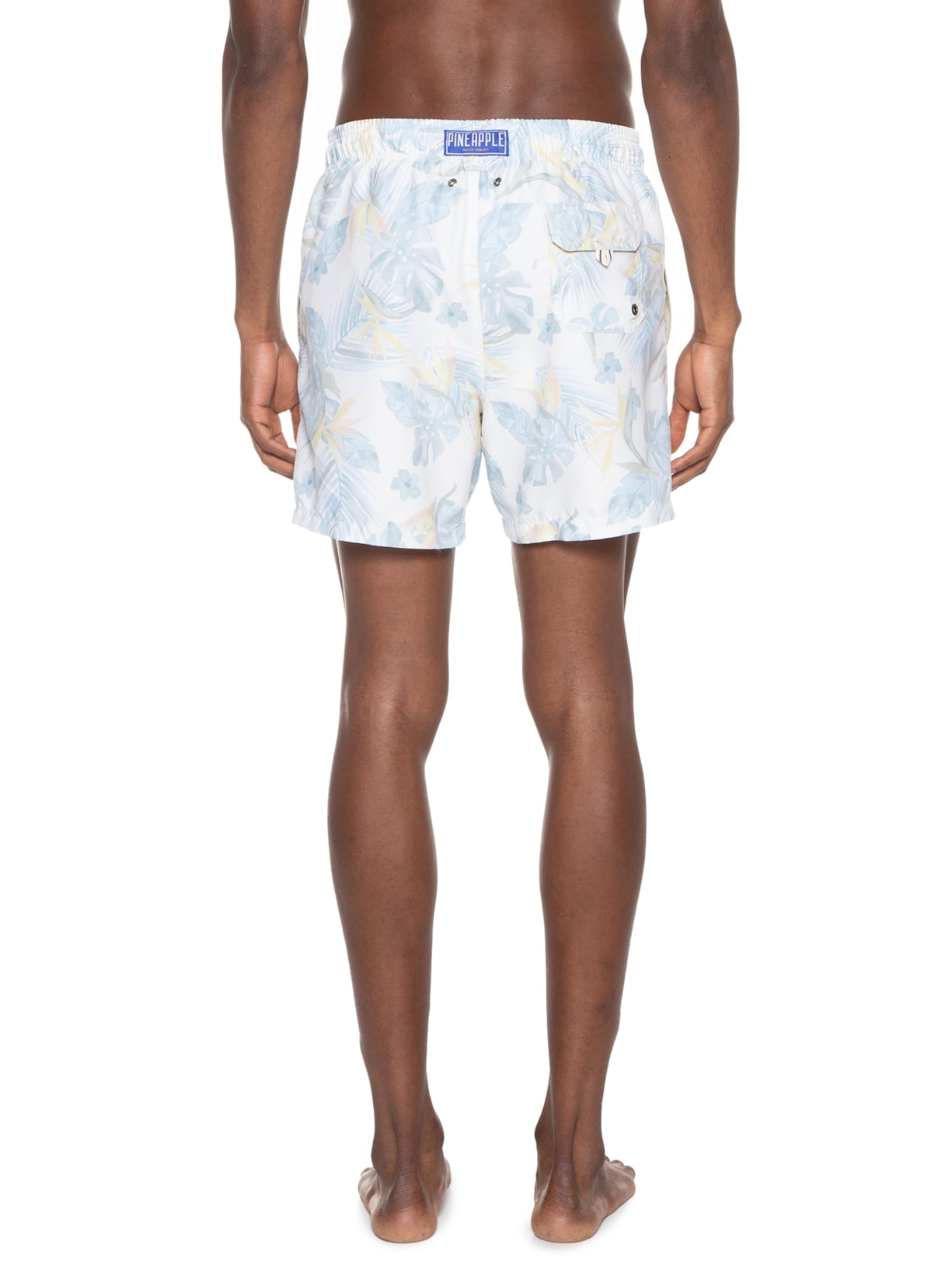 Short Masculino Praia Estampado Tropical Off White Pineapple
