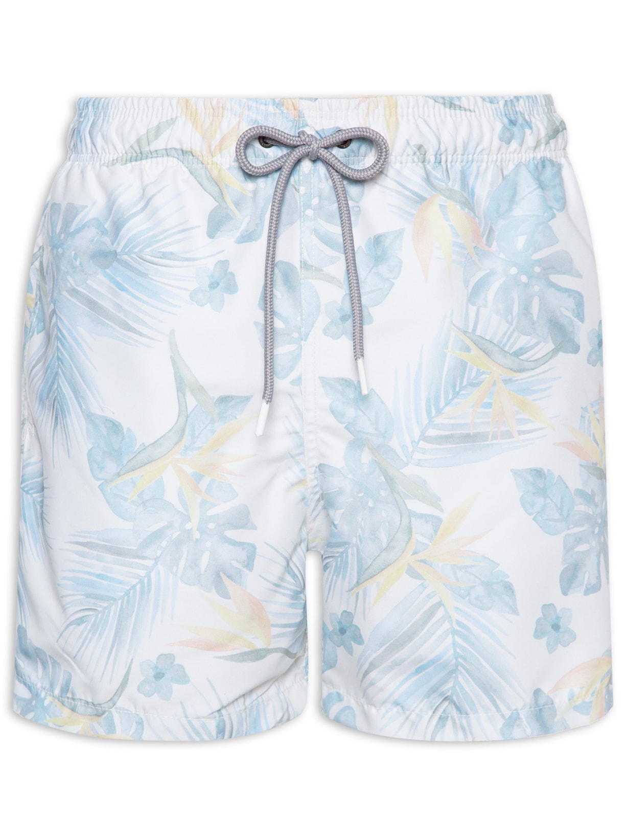 Short Masculino Praia Estampado Tropical Off White Pineapple