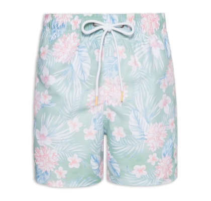 Short Masculino Praia Estampado Trópicos - Verde