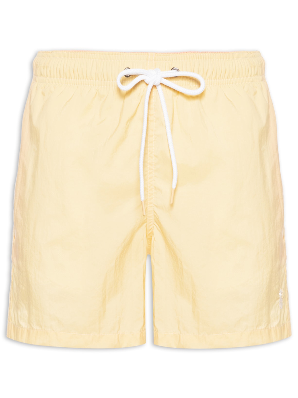 Short Masculino Praia Liso Amarelo Pineapple