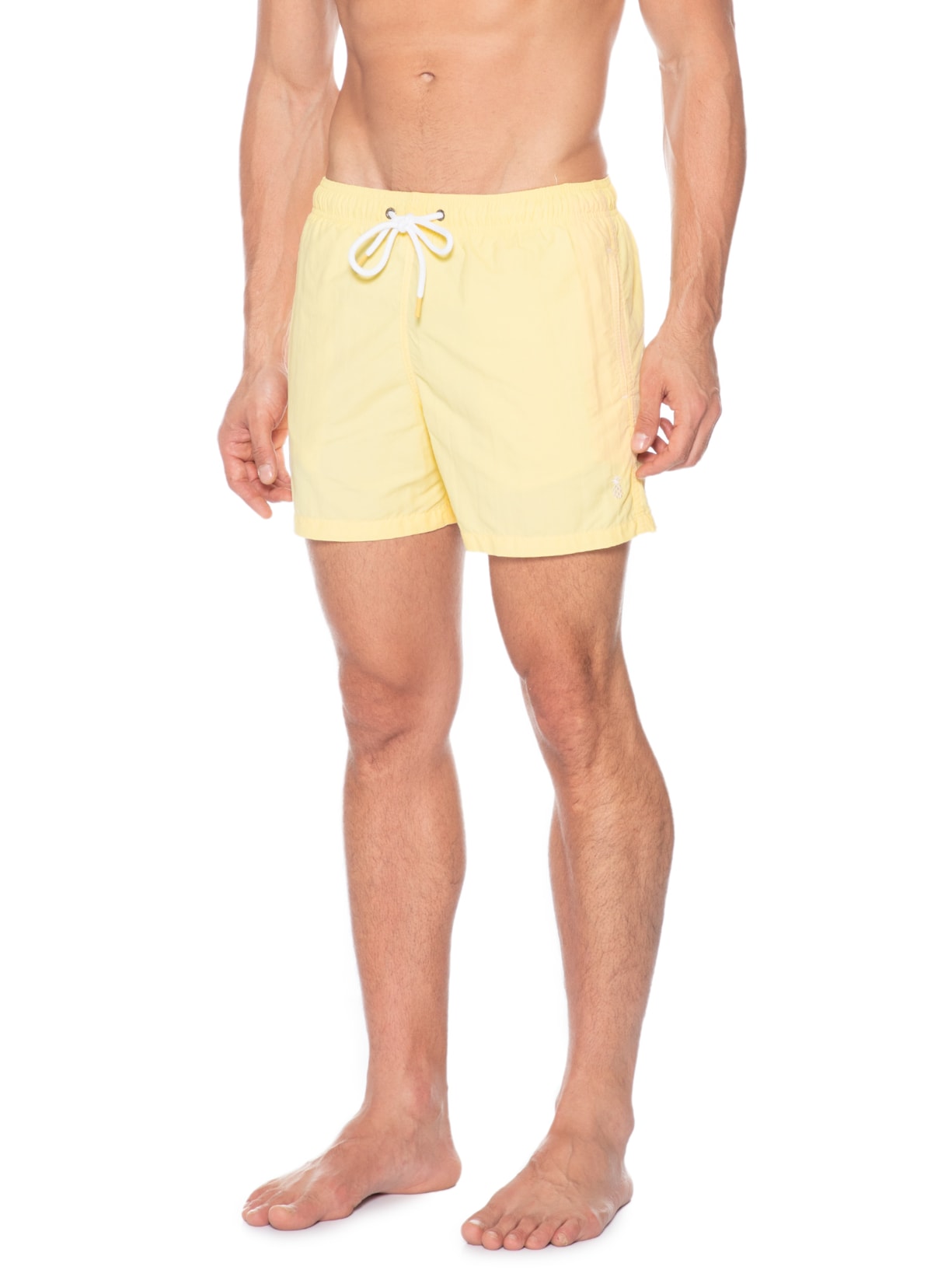 Short Masculino Praia Liso Amarelo Pineapple