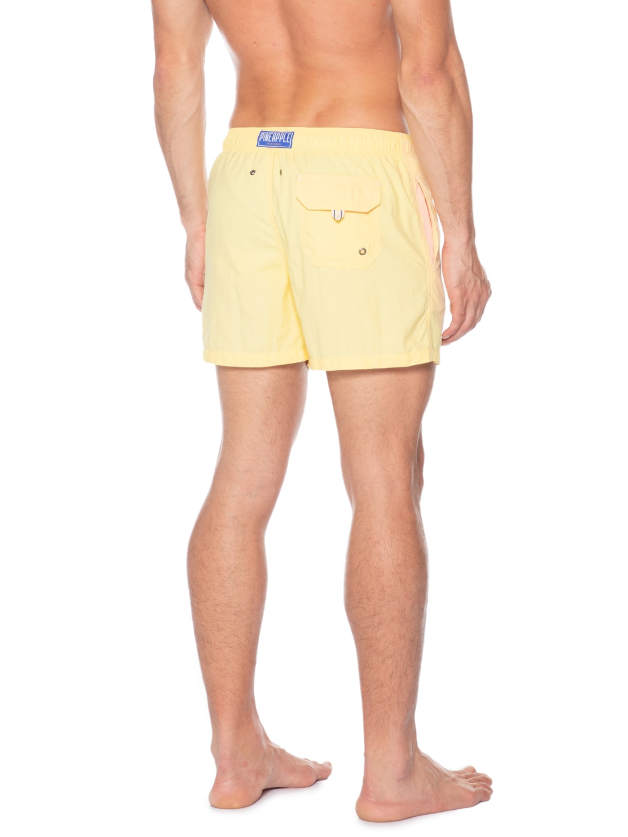 Short Masculino Praia Liso Amarelo Pineapple
