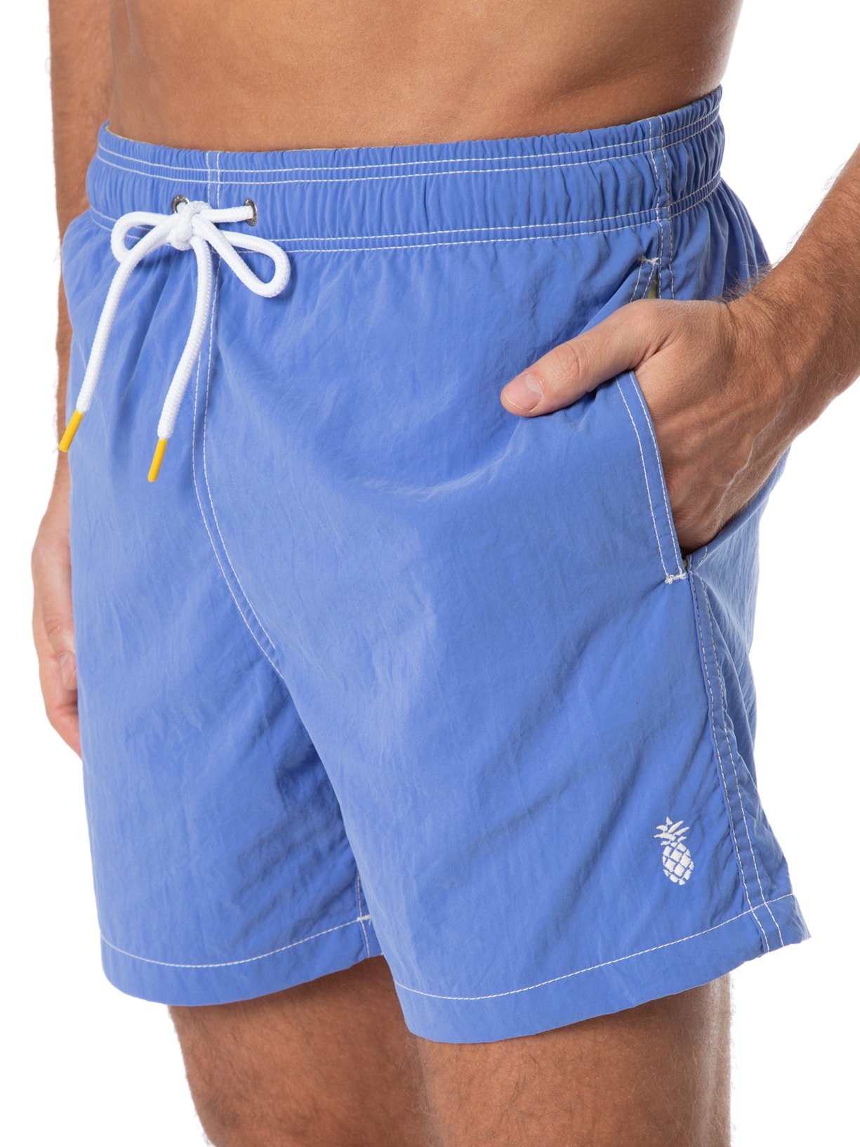 Short Masculino Praia Liso Azul Pineapple