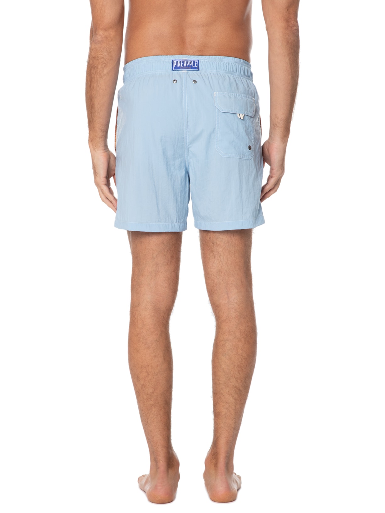 Short Masculino Praia Liso Azul Pineapple