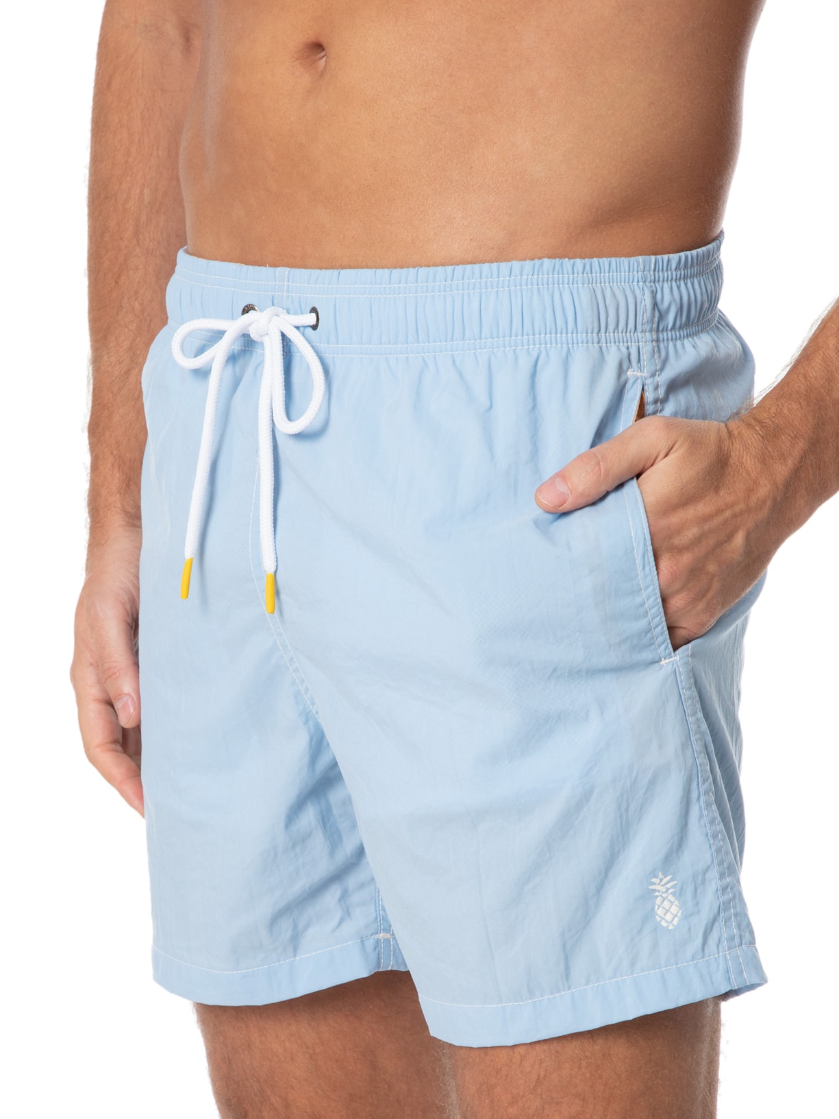 Short Masculino Praia Liso Azul Pineapple