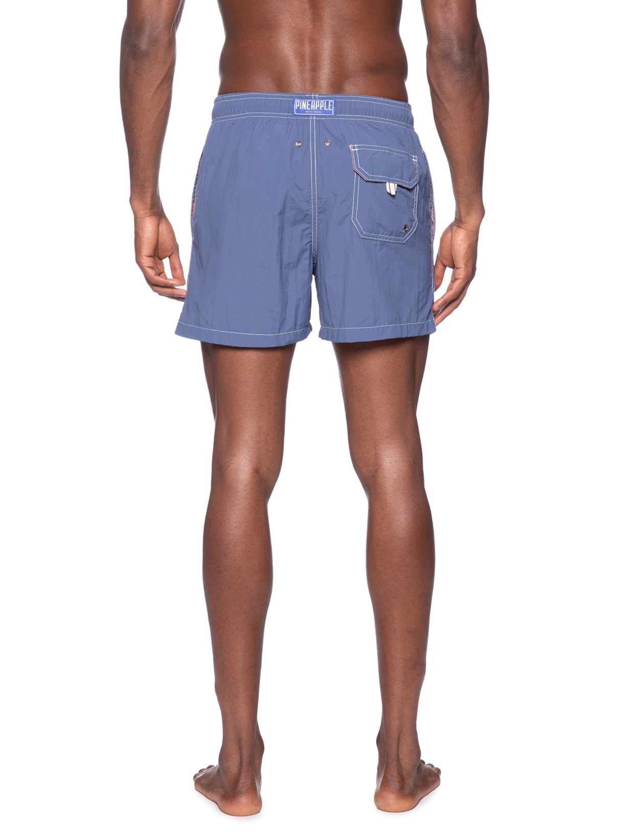 Short Masculino Praia Liso Azul Pineapple