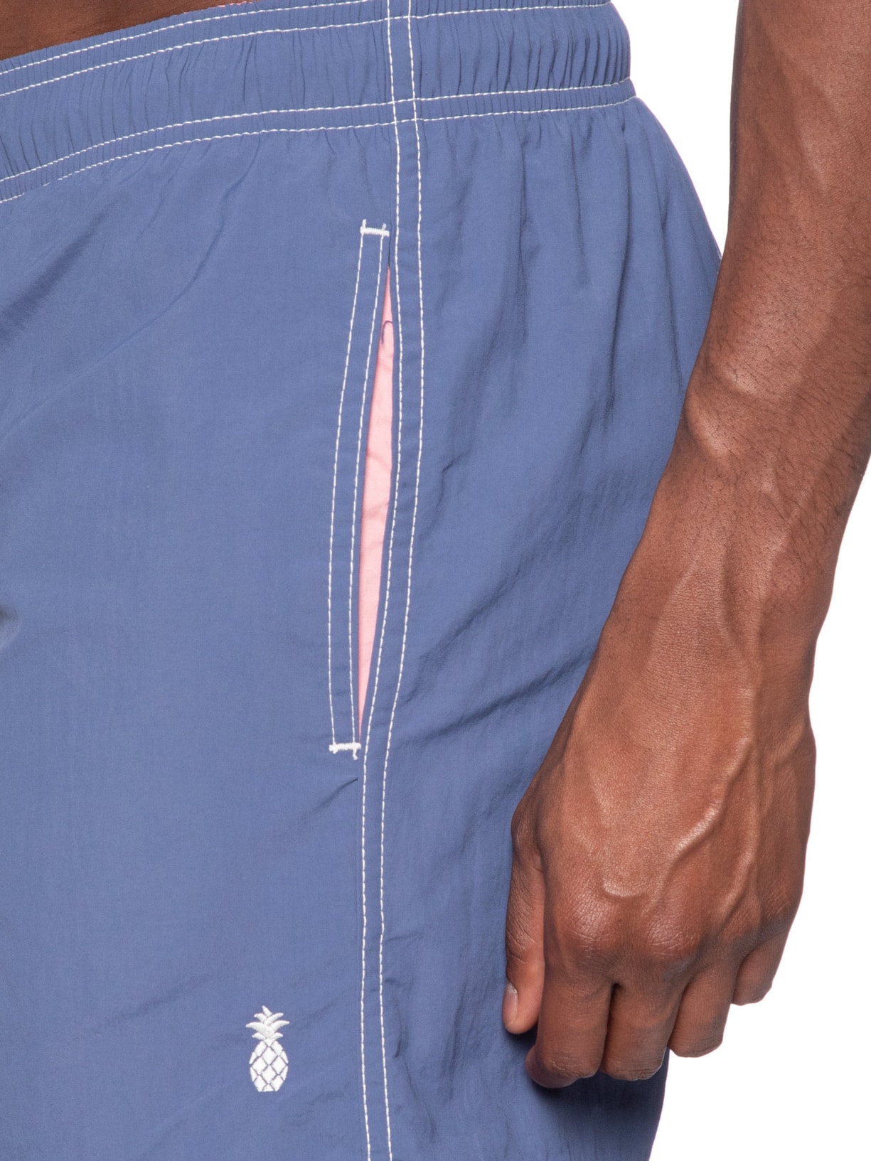 Short Masculino Praia Liso Azul Pineapple