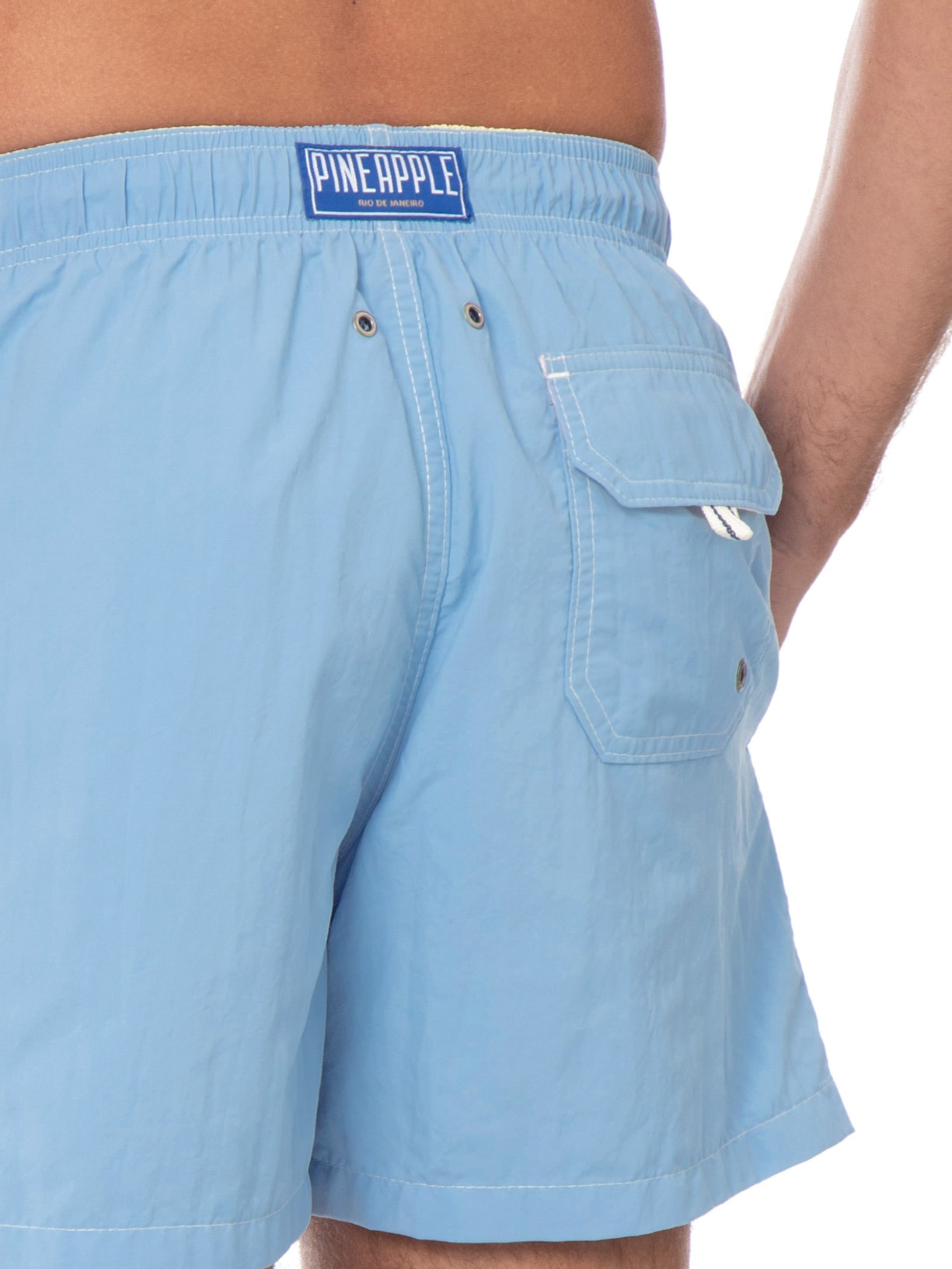 Short Masculino Praia Liso- Azul Pineapple