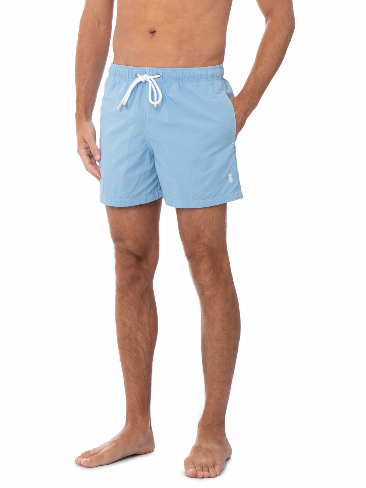 Short Masculino Praia Liso- Azul Pineapple