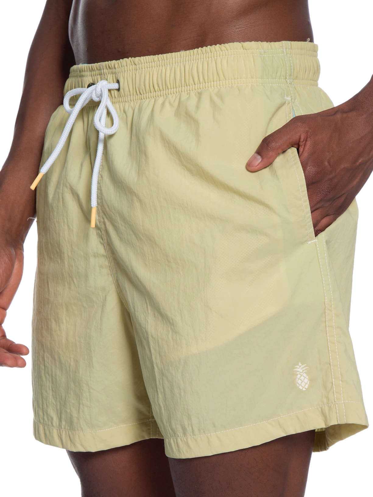 Short Masculino Praia Liso Bege Pineapple