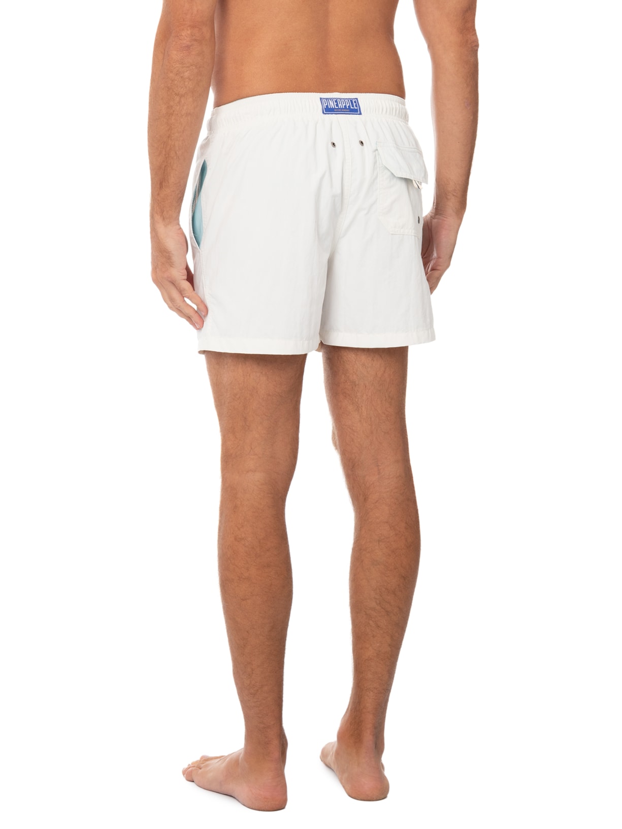 Short Masculino Praia Liso Branco Pineapple