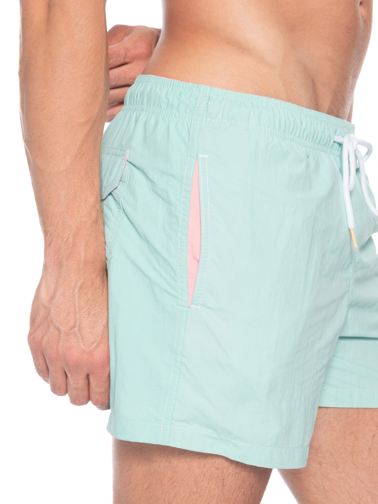 Short Masculino Praia Liso- Verde Água Pineapple