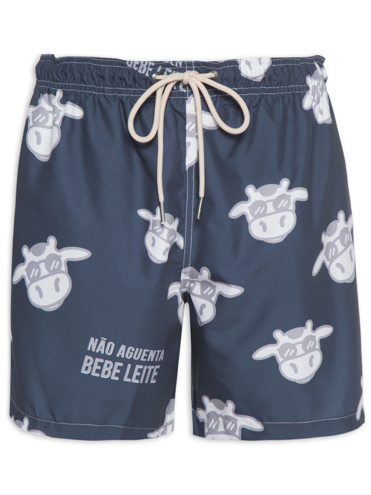 Short Masculino Praia Não Aguenta Bebe Leite - Azul