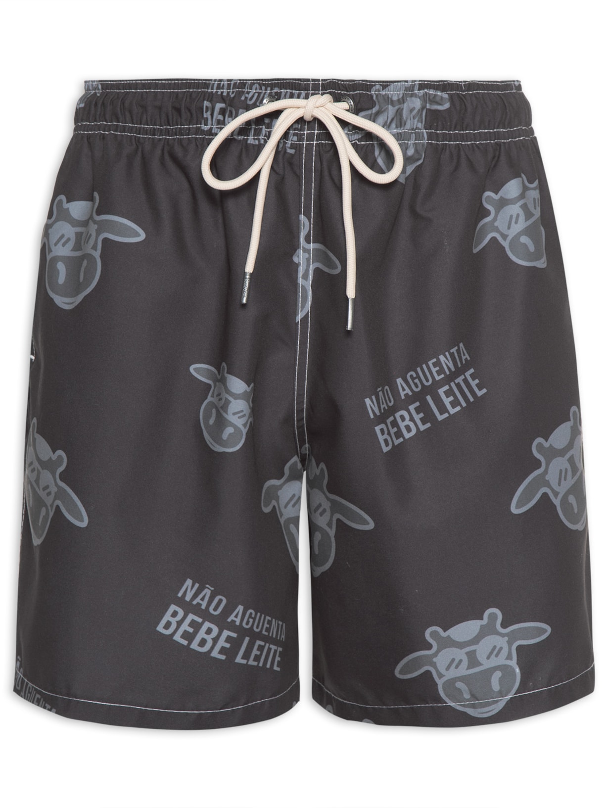 Short Masculino Praia Não Aguenta Bebe Leite - Preto