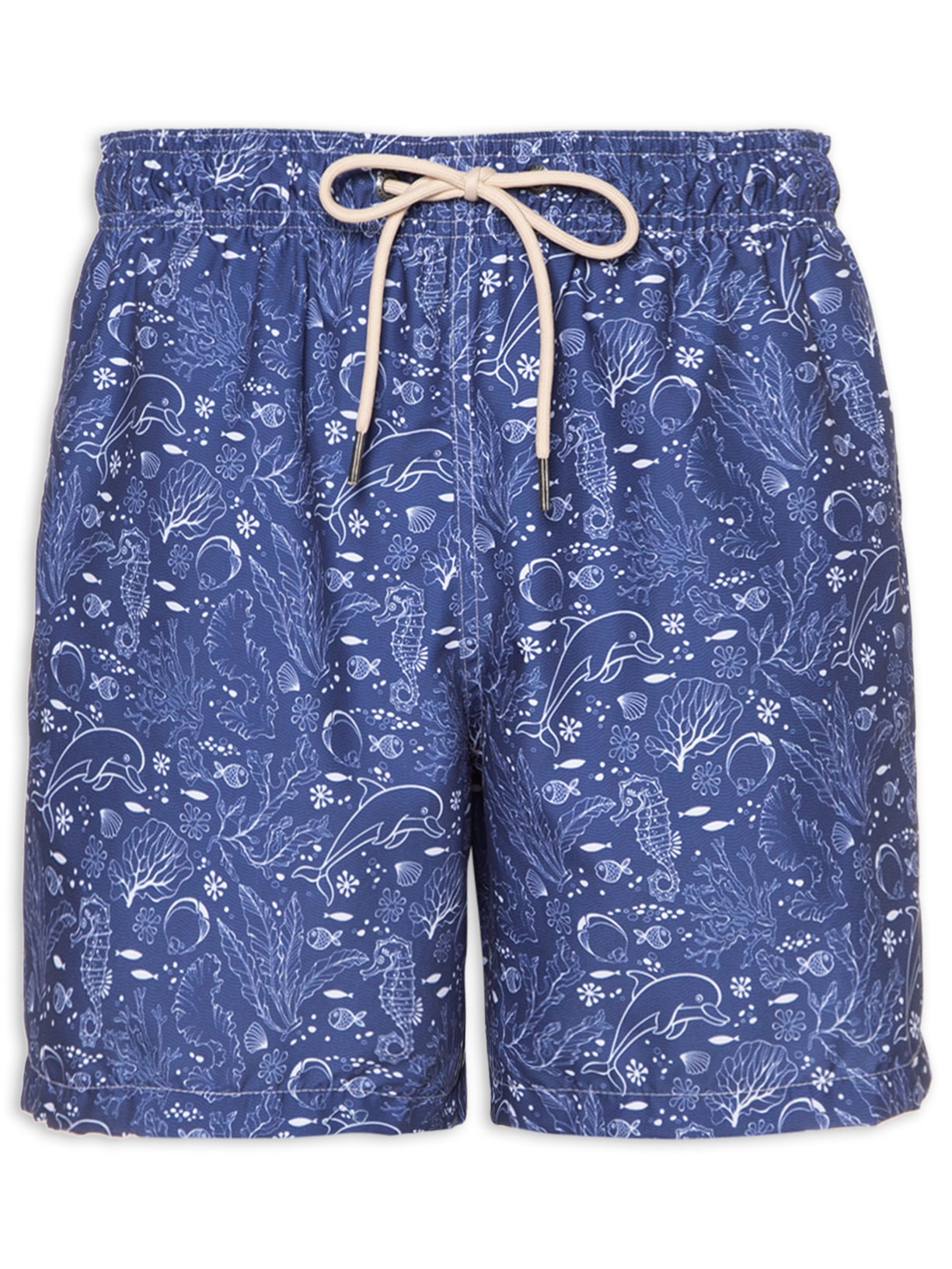 Short Masculino Praia Oceano Fundo Do Mar - Azul