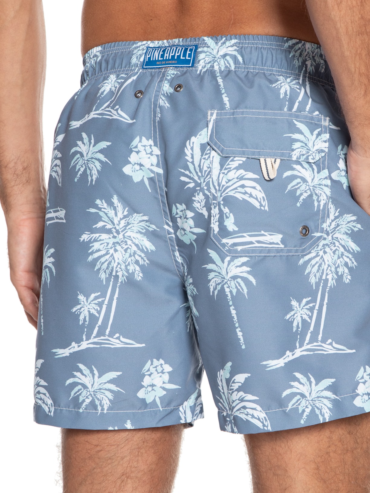 Short Masculino Praia Paradise Azul Pineapple