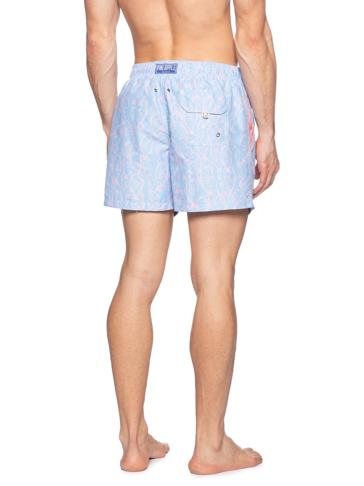 Short Masculino Praia Peixes Azul Pineapple