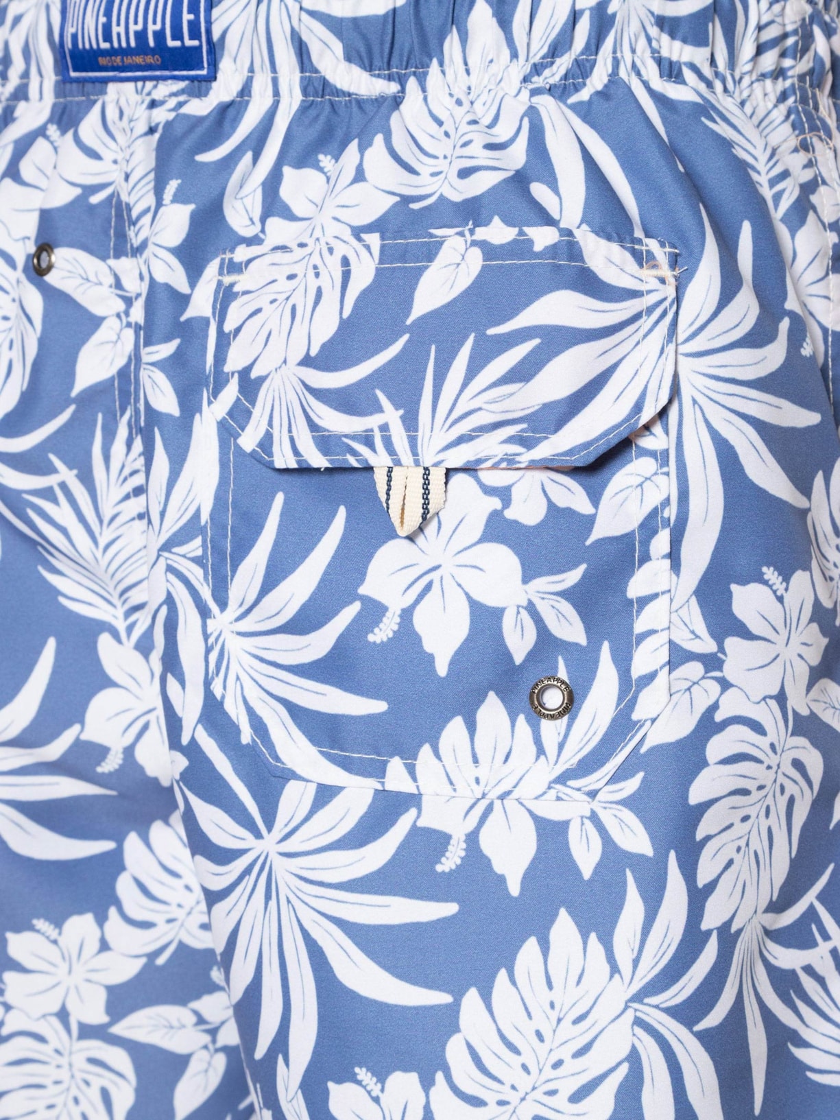 Short Masculino Praia Tropical Azul Pineapple