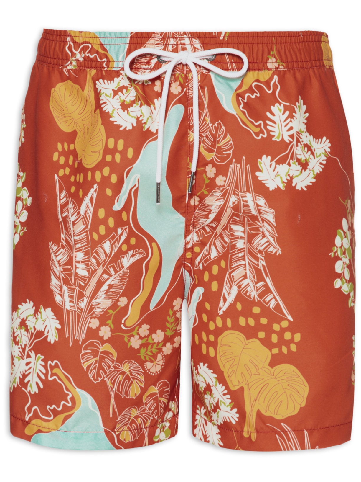 Short Masculino Praia Tropical Mapa - Vermelho