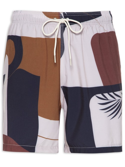 Short Masculino Praia Tropical Marx - Marrom