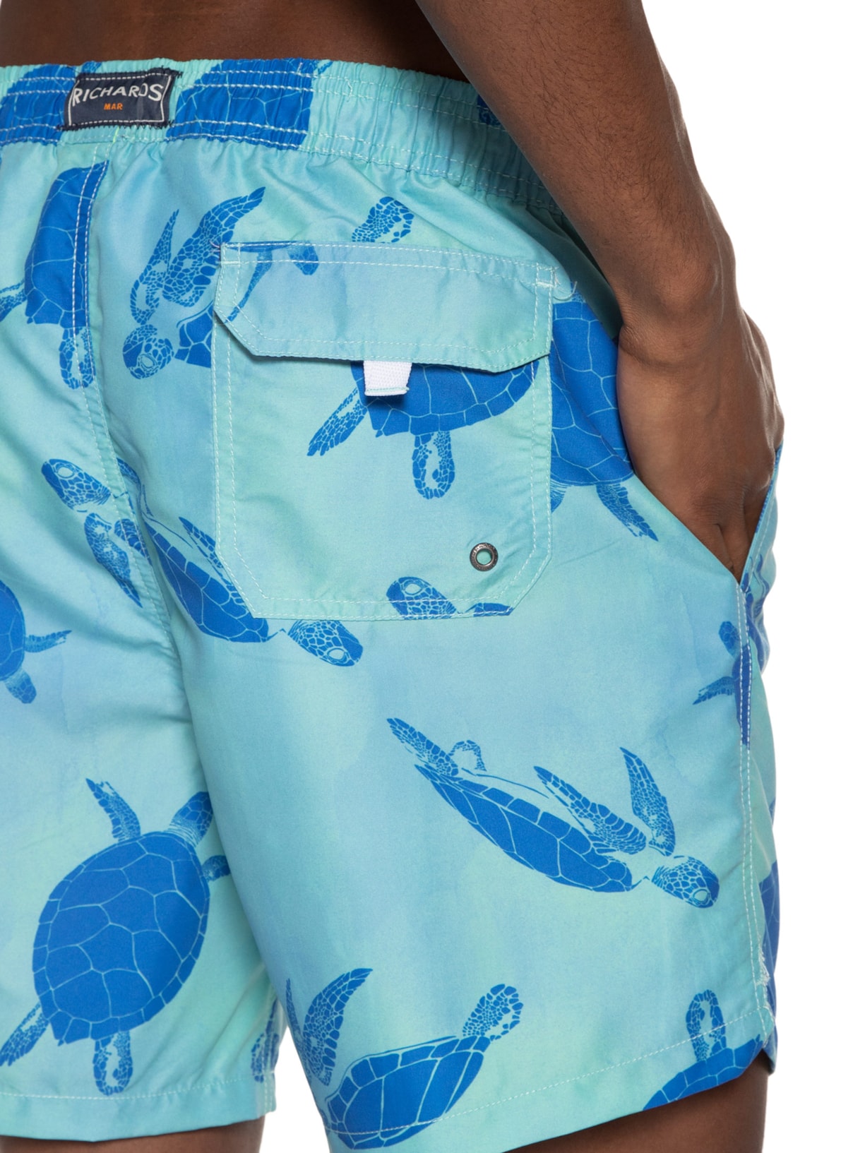 Short Masculino Praia Turtle Azul Richards