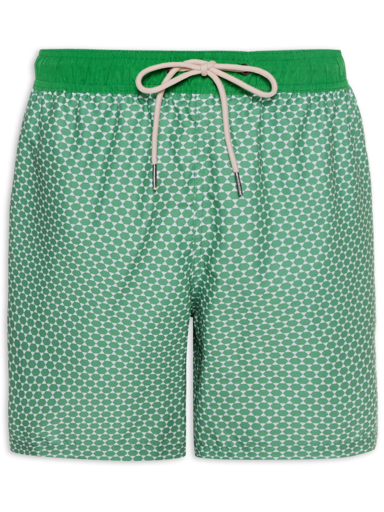 Short Masculino Praia Verde Cobalto Geométrico - Verde