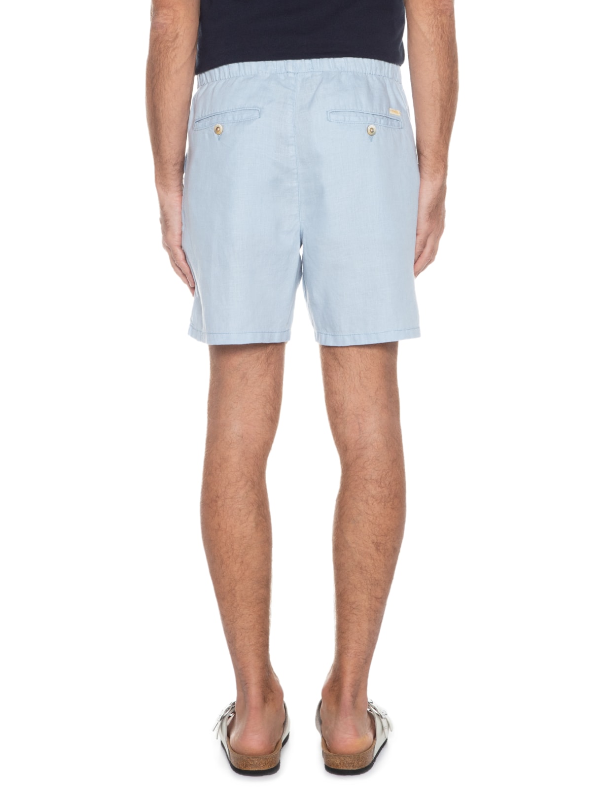 Short Masculino Puro Linho Pier Azul Foxton