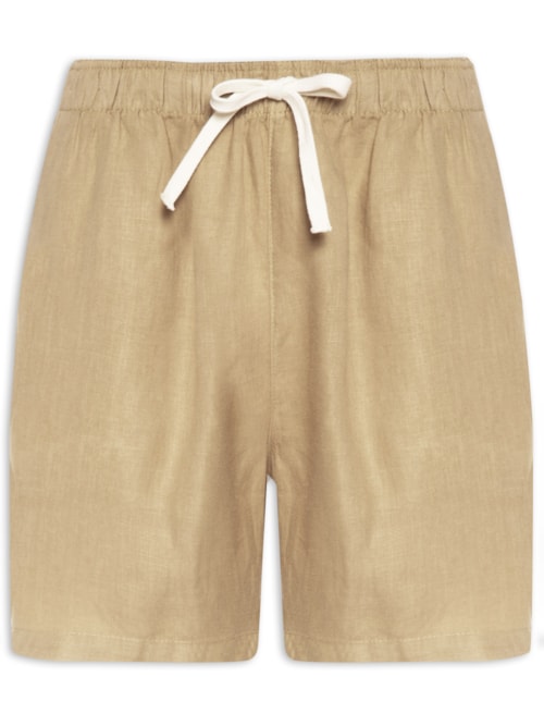 Short Masculino Puro Linho Pier - Bege