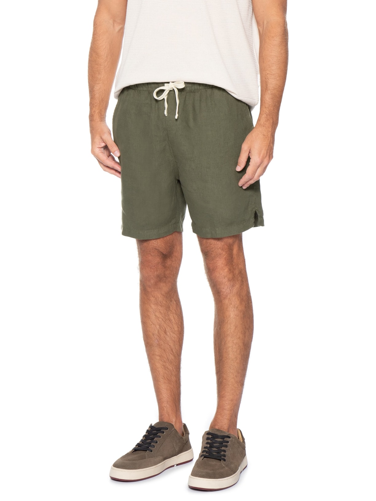 Short Masculino Puro Linho Pier Verde Foxton