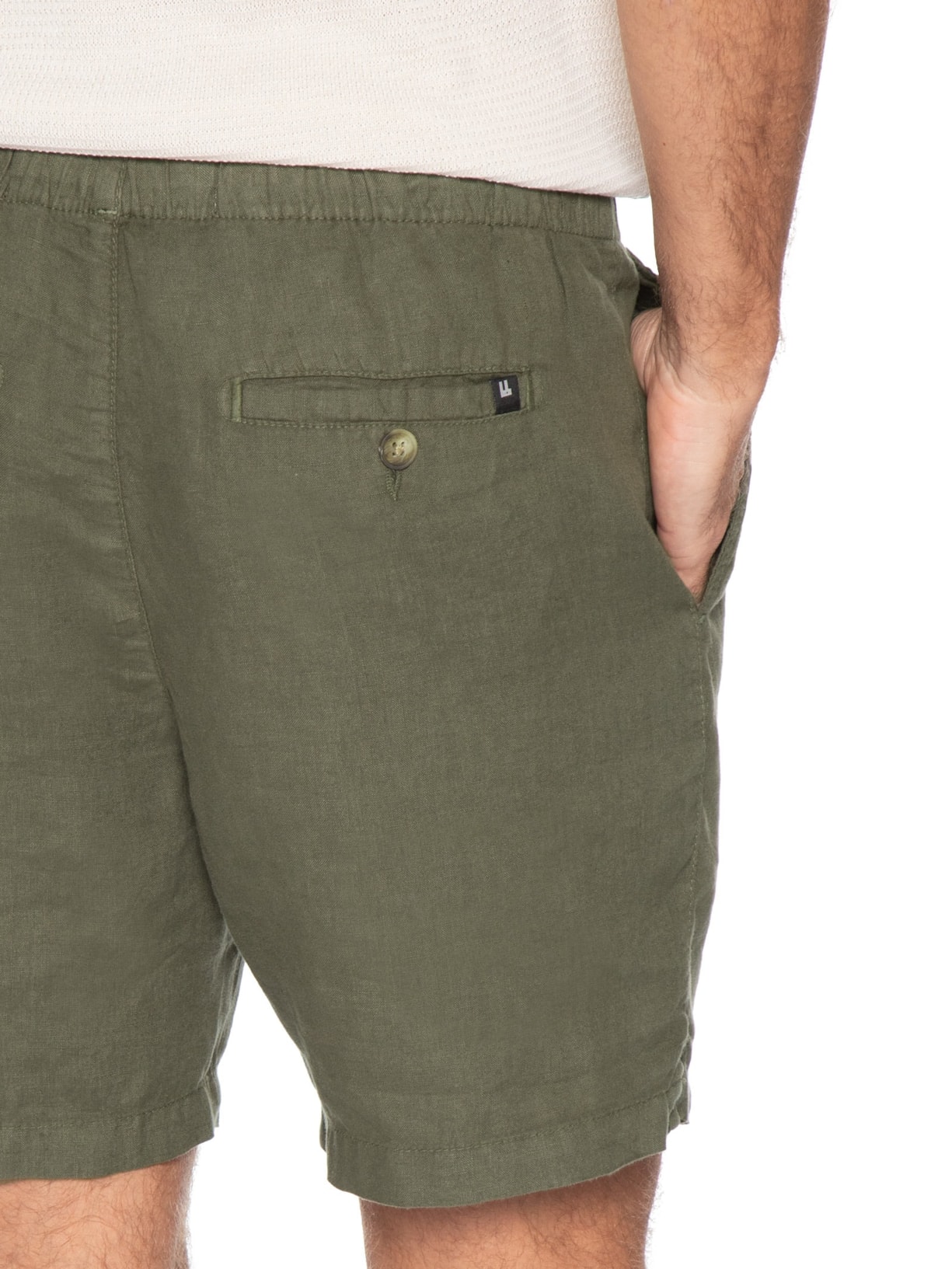 Short Masculino Puro Linho Pier Verde Foxton