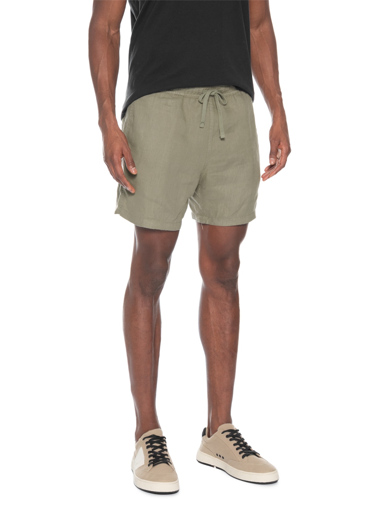 Short Masculino Puro Linho Verde Pineapple