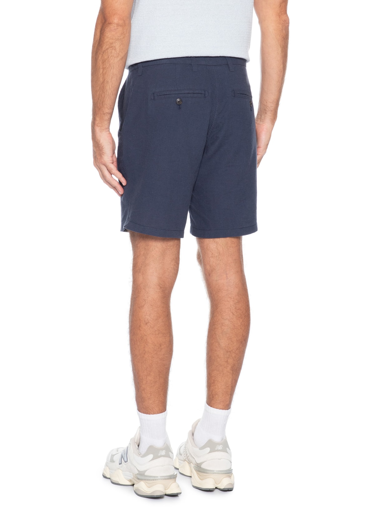 Short Masculino Regular Fit Blend De Linho Azul Jack & Jones