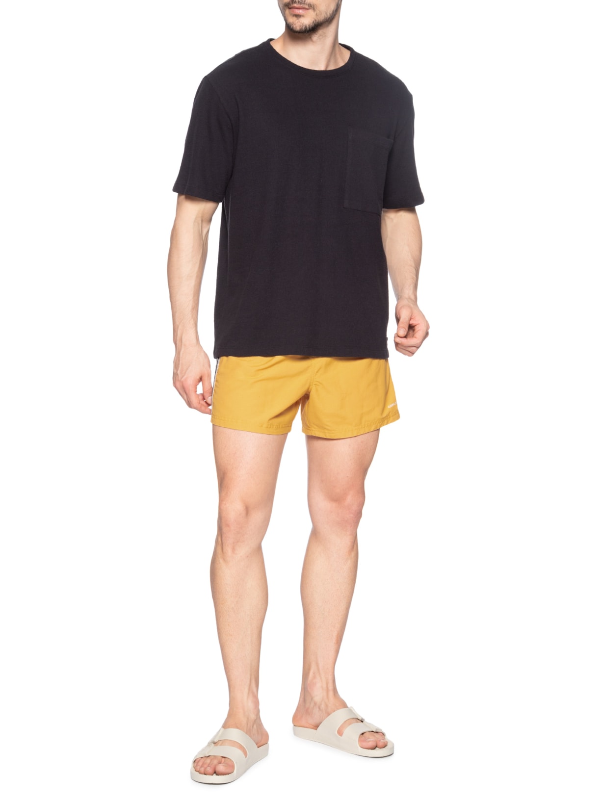 Short Masculino Resort California Stripes Amarelo Osklen
