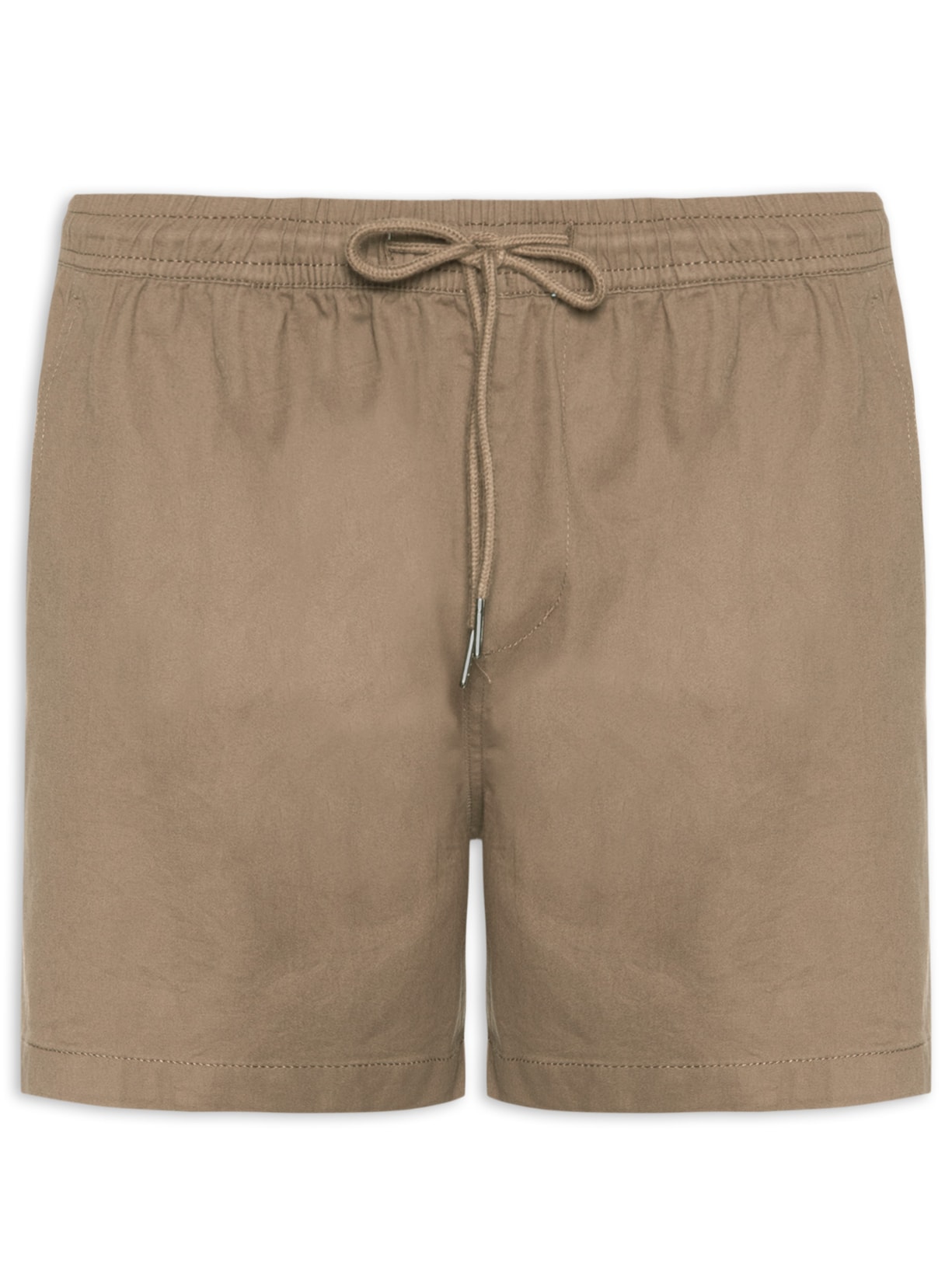 Short Masculino Sarja Color Marrom Basiq Men