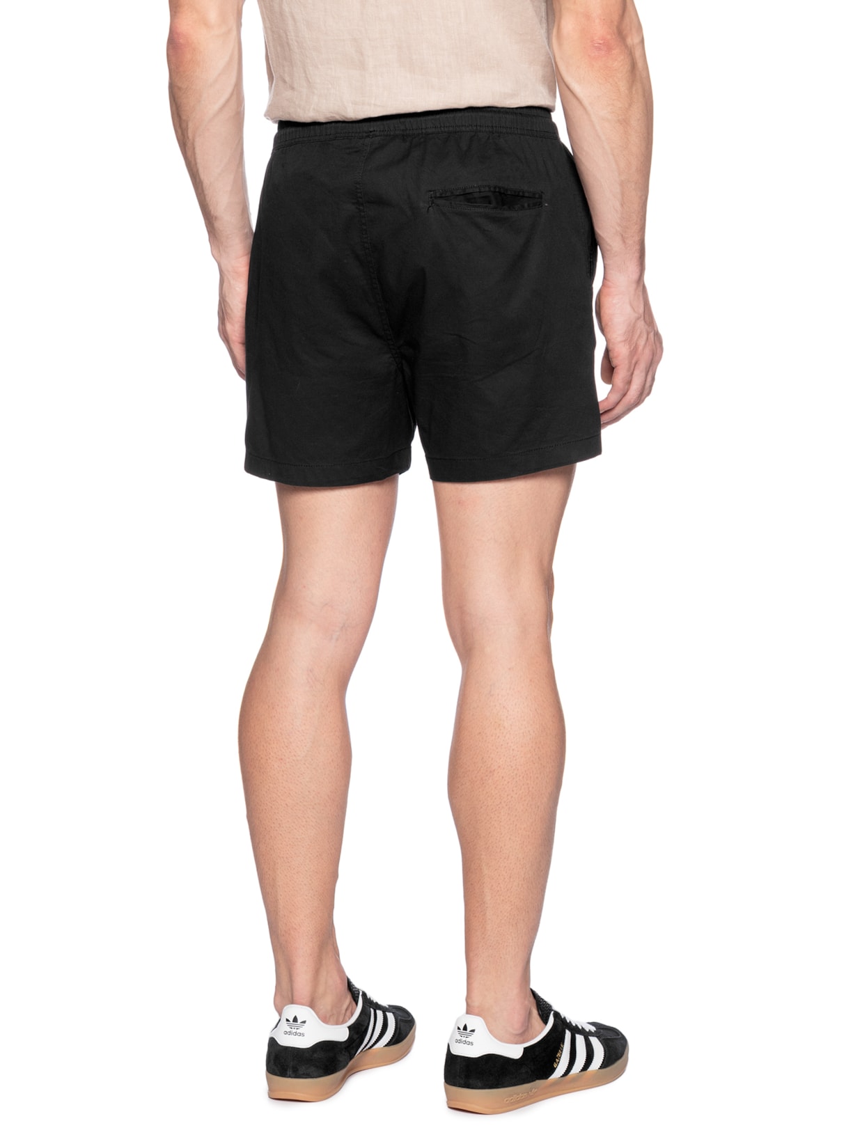 Short Masculino Sarja Color Preto Basiq Men