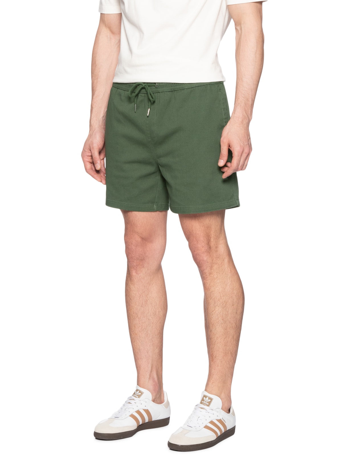Short Masculino Sarja Com Elástico Verde Basiq Men