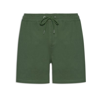 Short Masculino Sarja Com Elástico - Verde