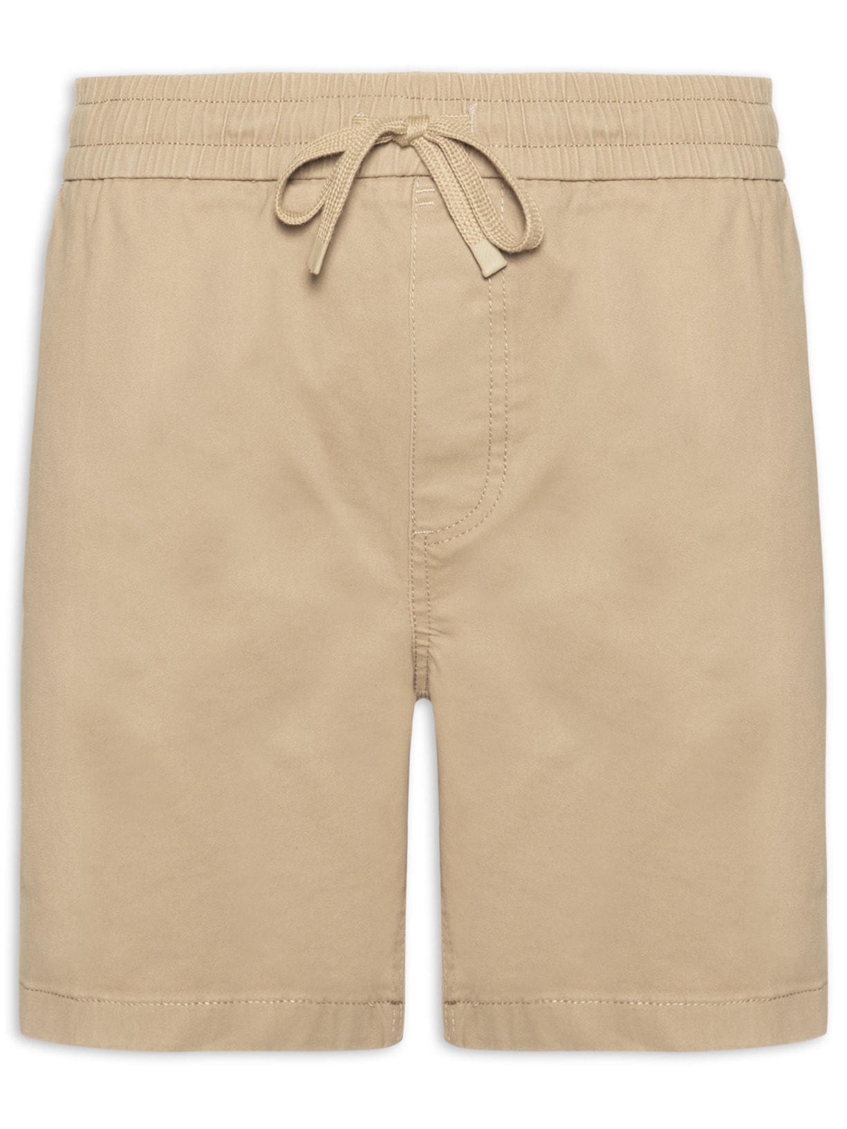 Short Masculino Sarja Cós Elástico Bege '2 Essential