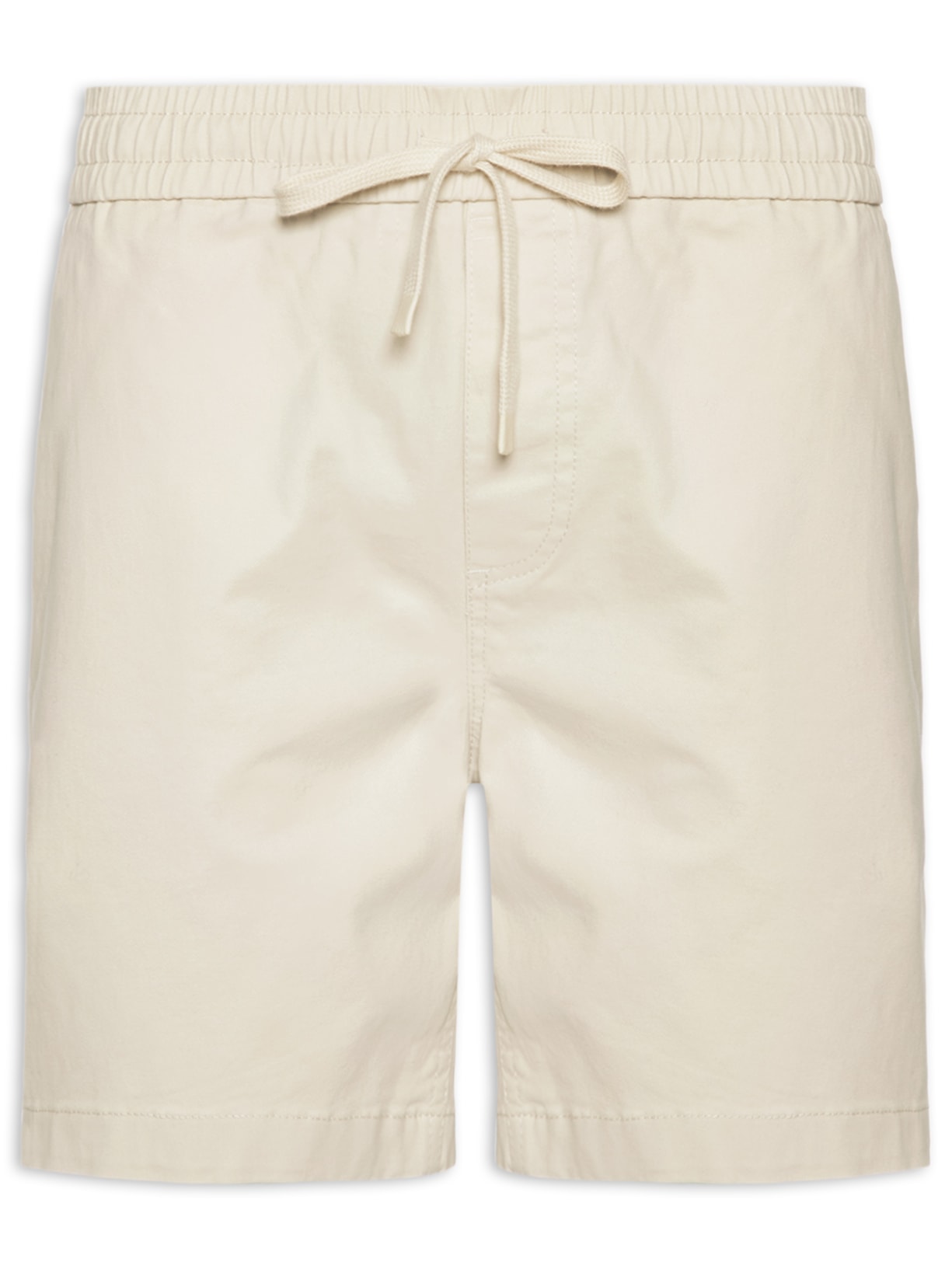 Short Masculino Sarja Cós Elástico Bege '2 Essential