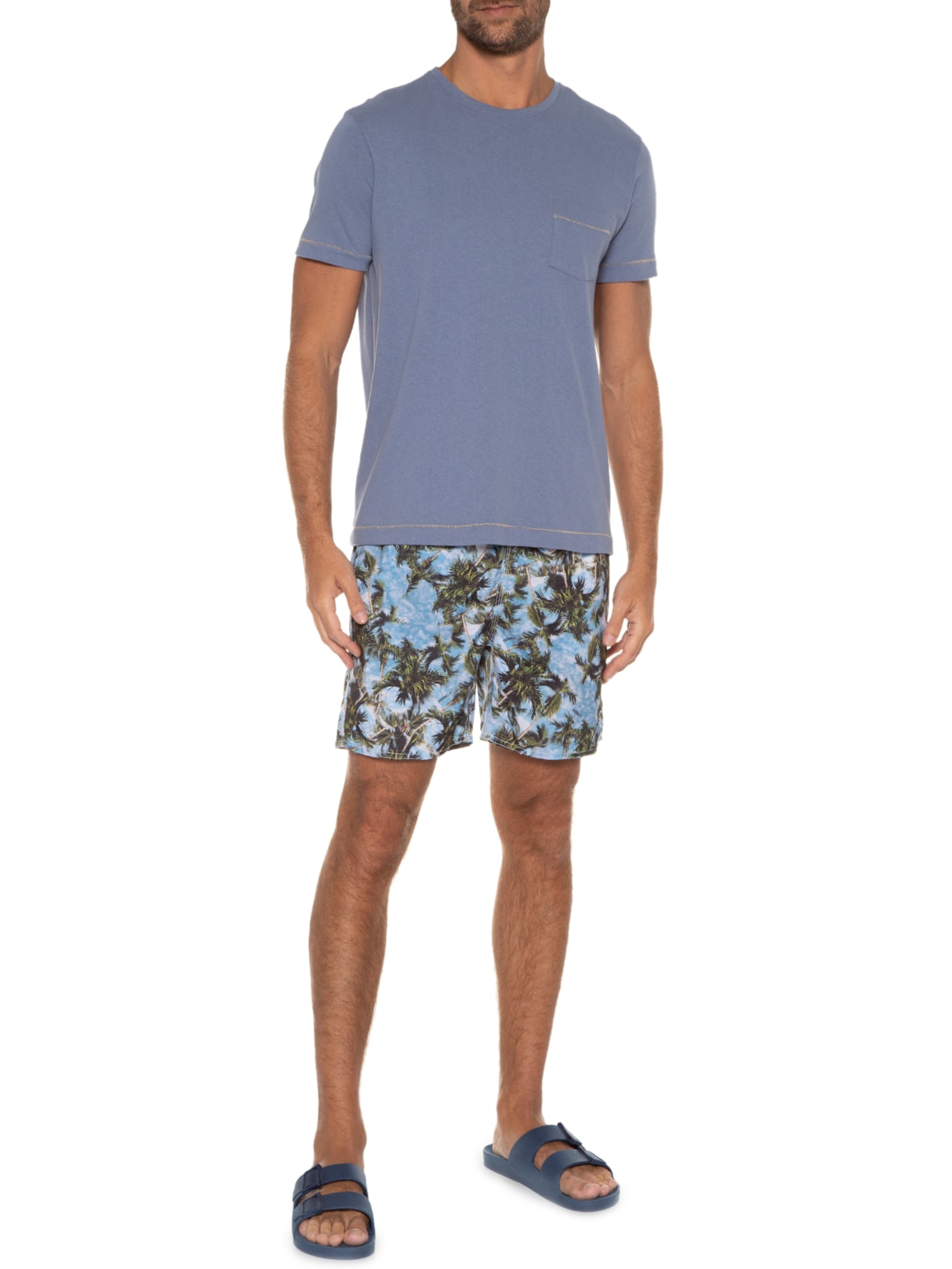 Short Masculino Sky Photo Coqueiros Azul Sergio K