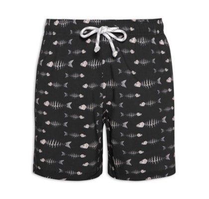 Short Masculino Somenthing Fish - Preto 