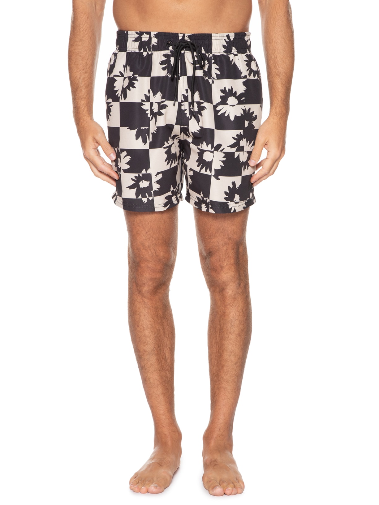 Short Masculino Square Flowers Preto John John
