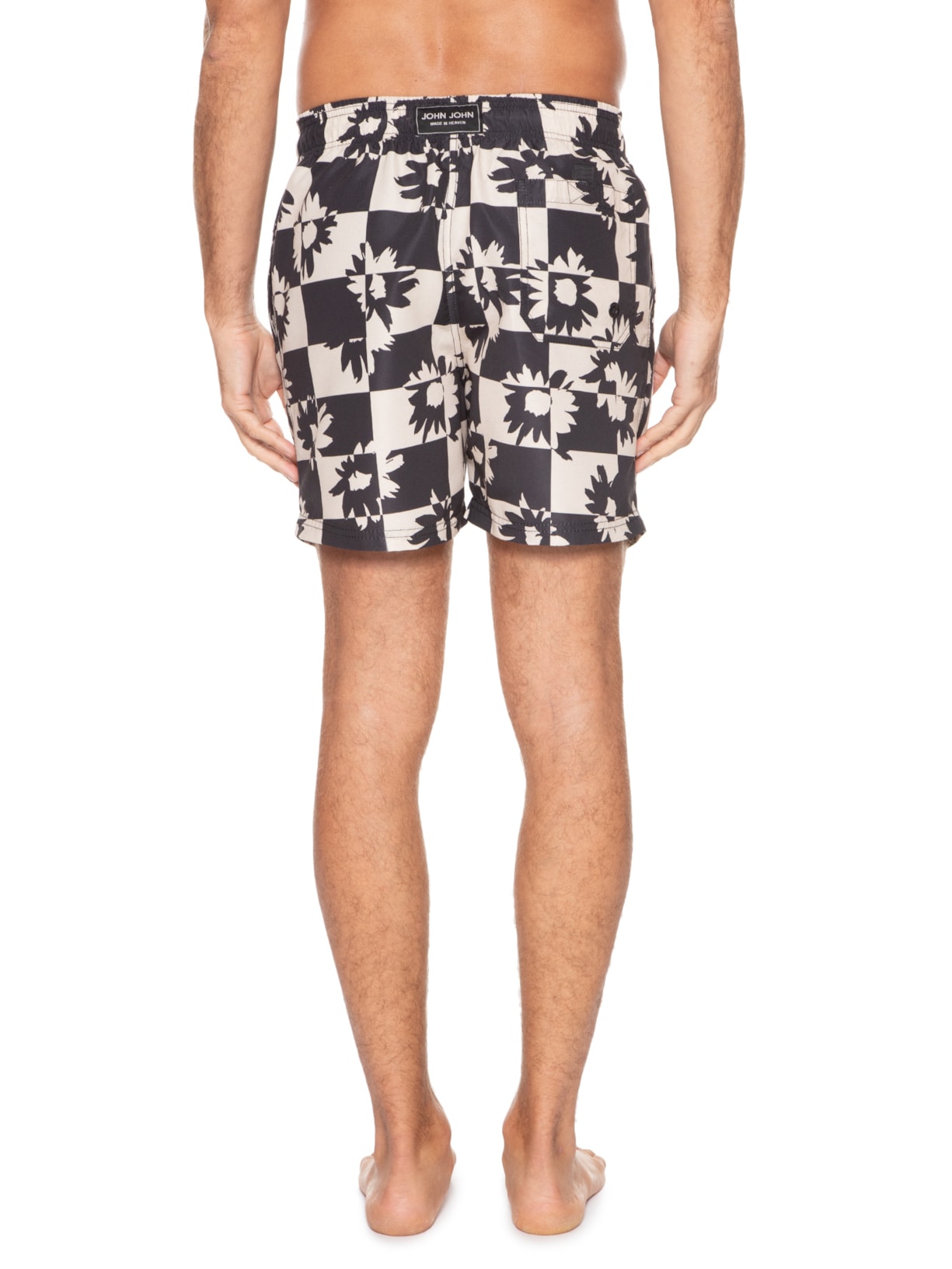Short Masculino Square Flowers Preto John John