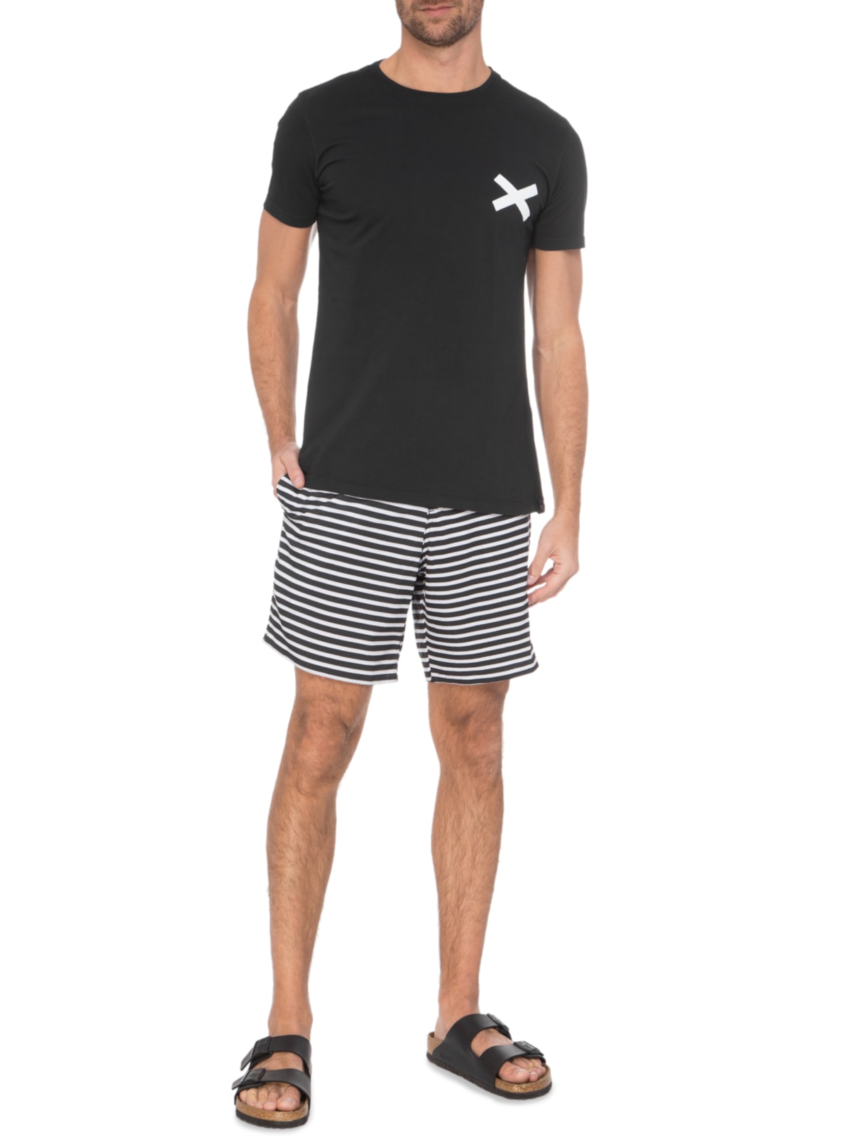Short Masculino Stripes Preto Kour