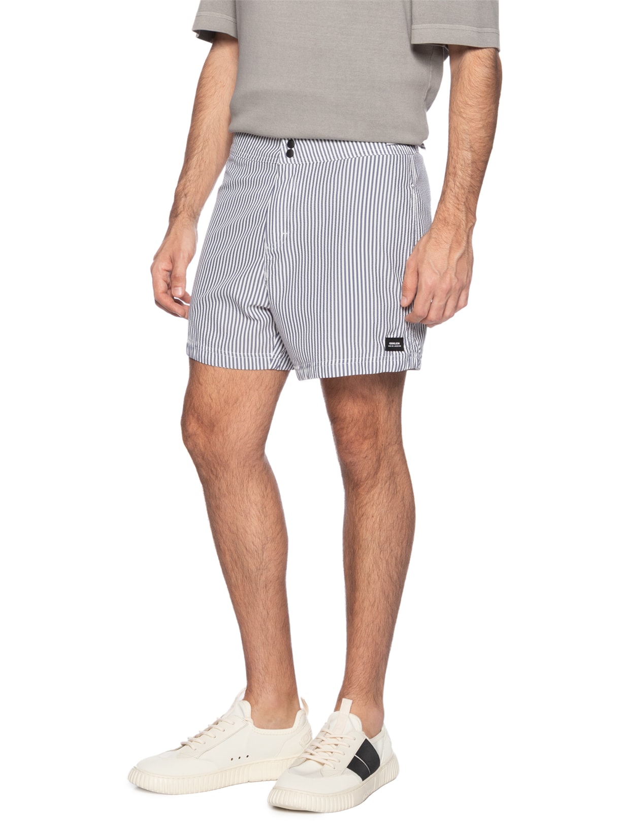 Short Masculino Surf Litoral Stripes Preto Osklen